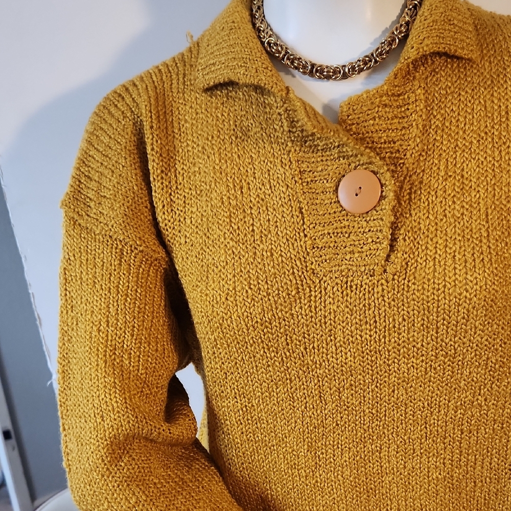 Bristol Court Mustard Yellow Women's Cowl Neck Sweater